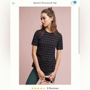 Anthropologie Epstein Structured Grid Top